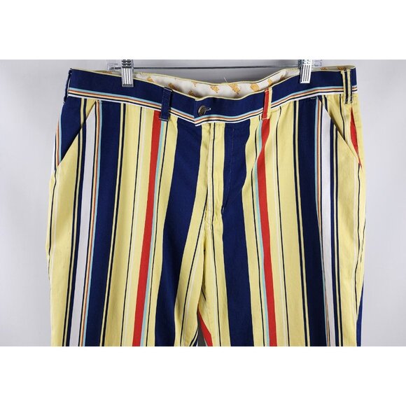SOLD OUT Loudmouth Pants Mens Size 40x31 Multi Striped Golf Pants Straight Leg - Picture 2 of 9